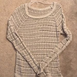 Grey open knit sweater